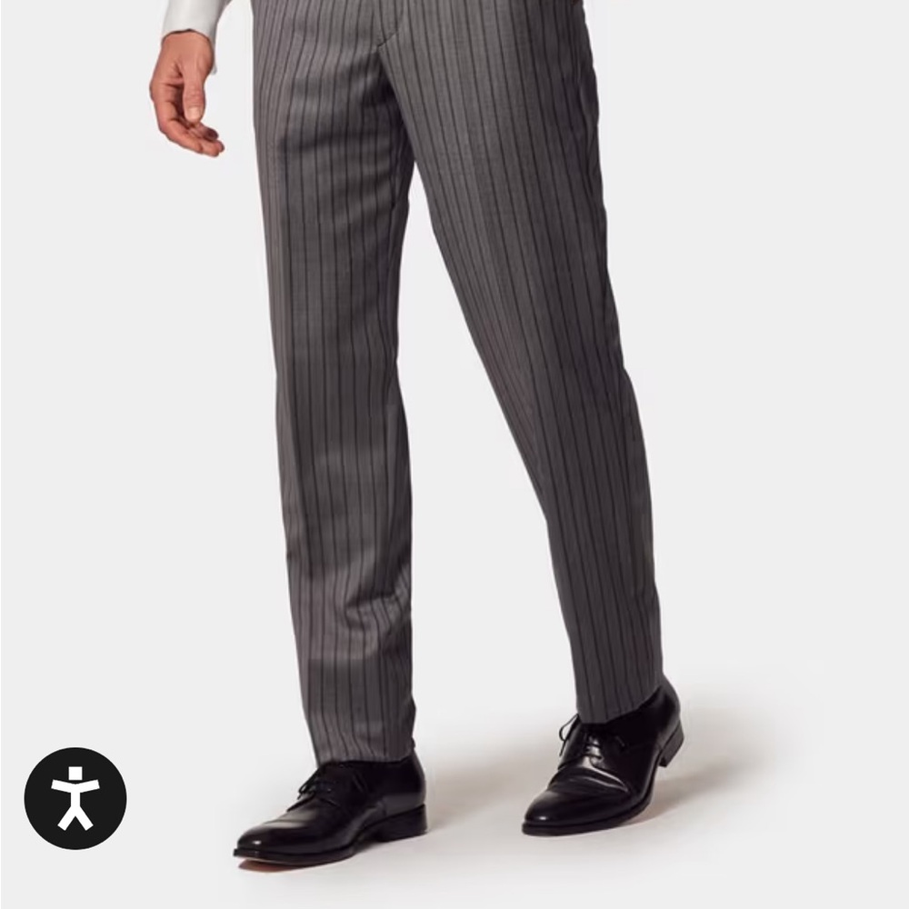 Classic Gray Pinstripe Suit Pants